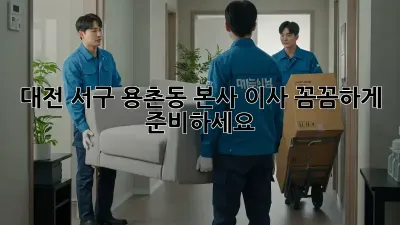 대전 서구 용촌동 본사 이사, 꼼꼼하게 준비하세요!